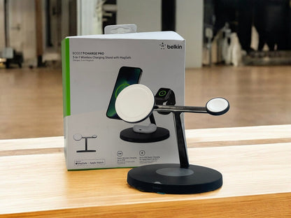 Belkin BoostCharge Pro 3-in-1 Magnetic Wireless Charging Stand with Qi2 15W (Black) - New, Open Box / 3 Month Warranty