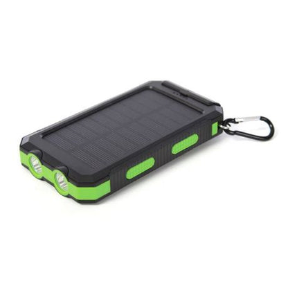 13000 mAh Solar Powered Power Bank - Dual USB Output & Flashlight