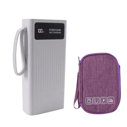 20000 mAh 100W Fast Charge Powerbank with 4 Inbuilt USB Cables & Carry Pouch