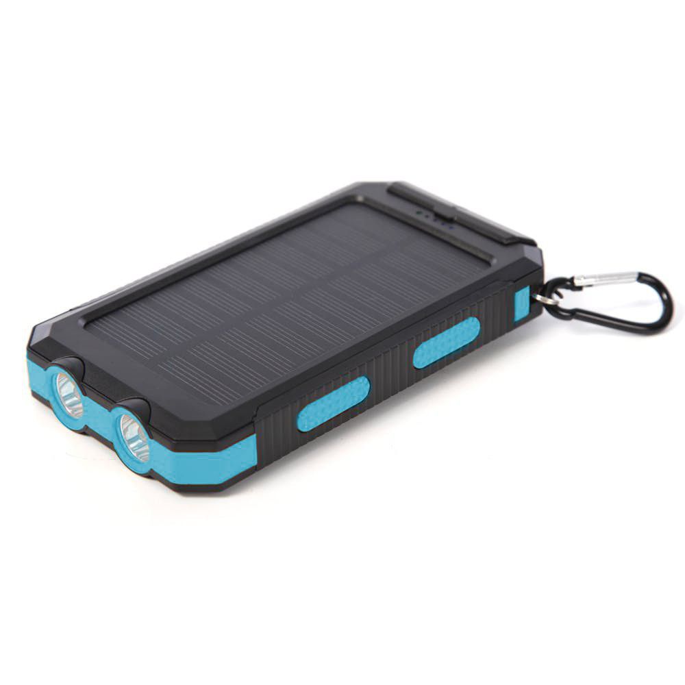 13000 mAh Solar Powered Power Bank - Dual USB Output & Flashlight