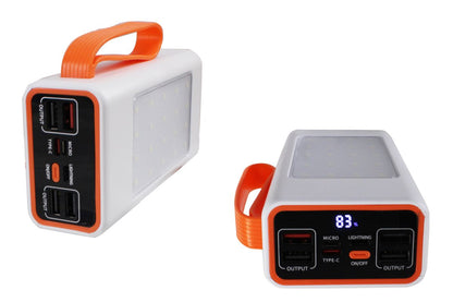 30000 mAh PD 20W Fast Charging 4 USB Port Power Bank & Camping Lantern