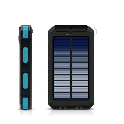 13000 mAh Solar Powered Power Bank - Dual USB Output & Flashlight