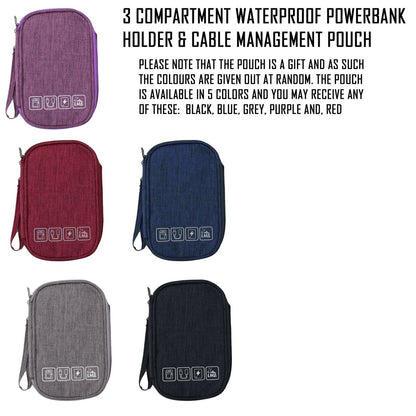 20000 mAh 100W Fast Charge Powerbank with 4 Inbuilt USB Cables & Carry Pouch