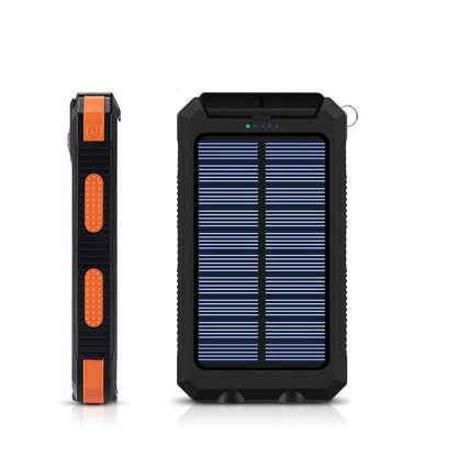 13000 mAh Solar Powered Power Bank - Dual USB Output & Flashlight