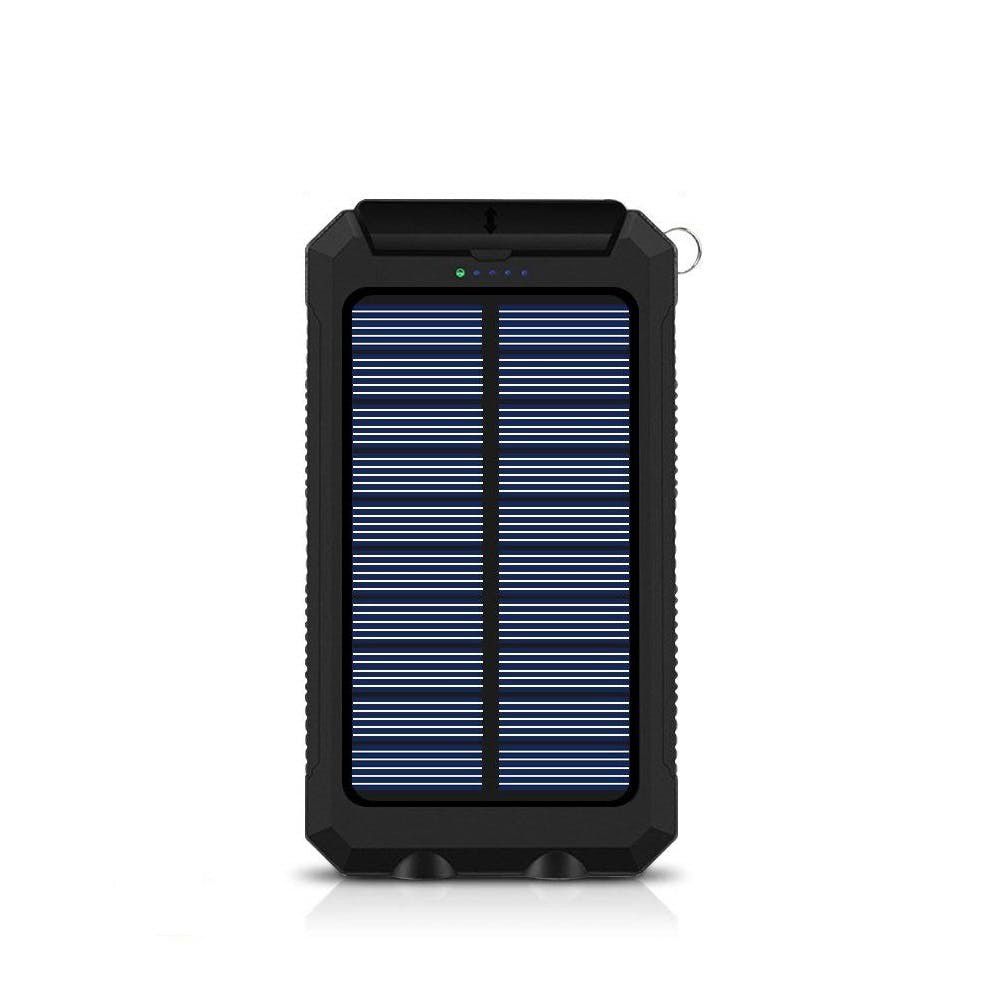13000 mAh Solar Powered Power Bank - Dual USB Output & Flashlight